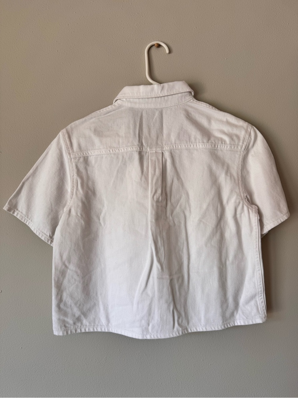 Theory Boxy Short Sleeve Oxford Shirt Optic White Cotton Sz S NWT - Picture 3 of 15